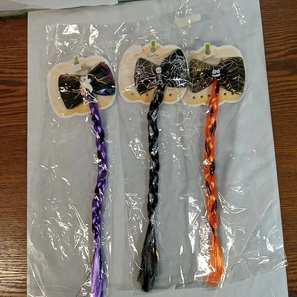 Superstar Girl's Halloween Set Of 3 Barrette / Hair Extensions New